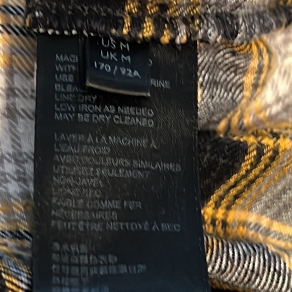 Urban Outfitters mustard black Alex plaid flannel hoodie long sleeves top - Picture 8 of 13